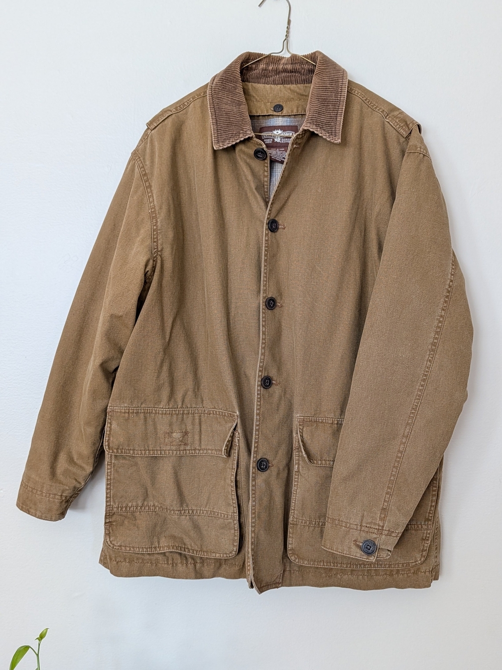 Levi's Wool Lined Canvas Field Jacket with Corduroy Collar Y2K Ranch Farm Coat